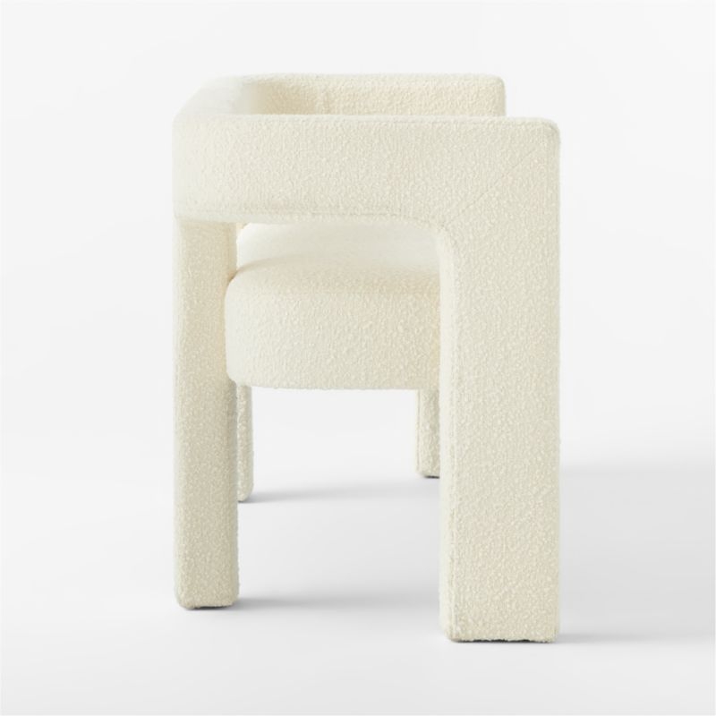 Stature 67" Warm White Boucle Bench - Image 3