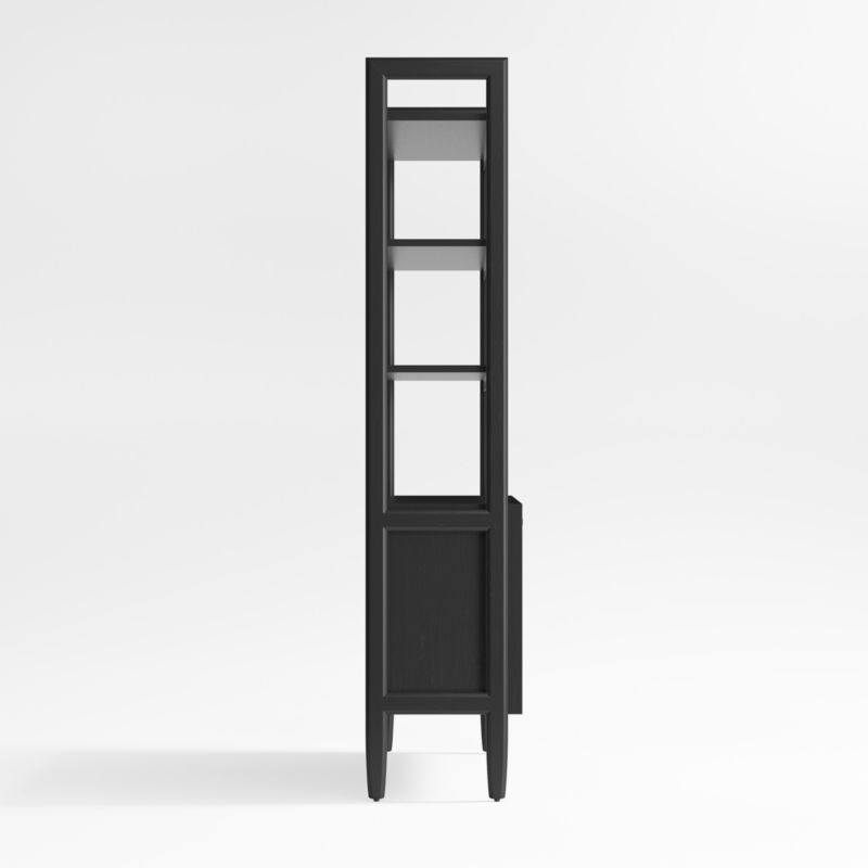 Tate 36" Black Wood 3-Shelf Storage Bookcase Cabinet - Image 3