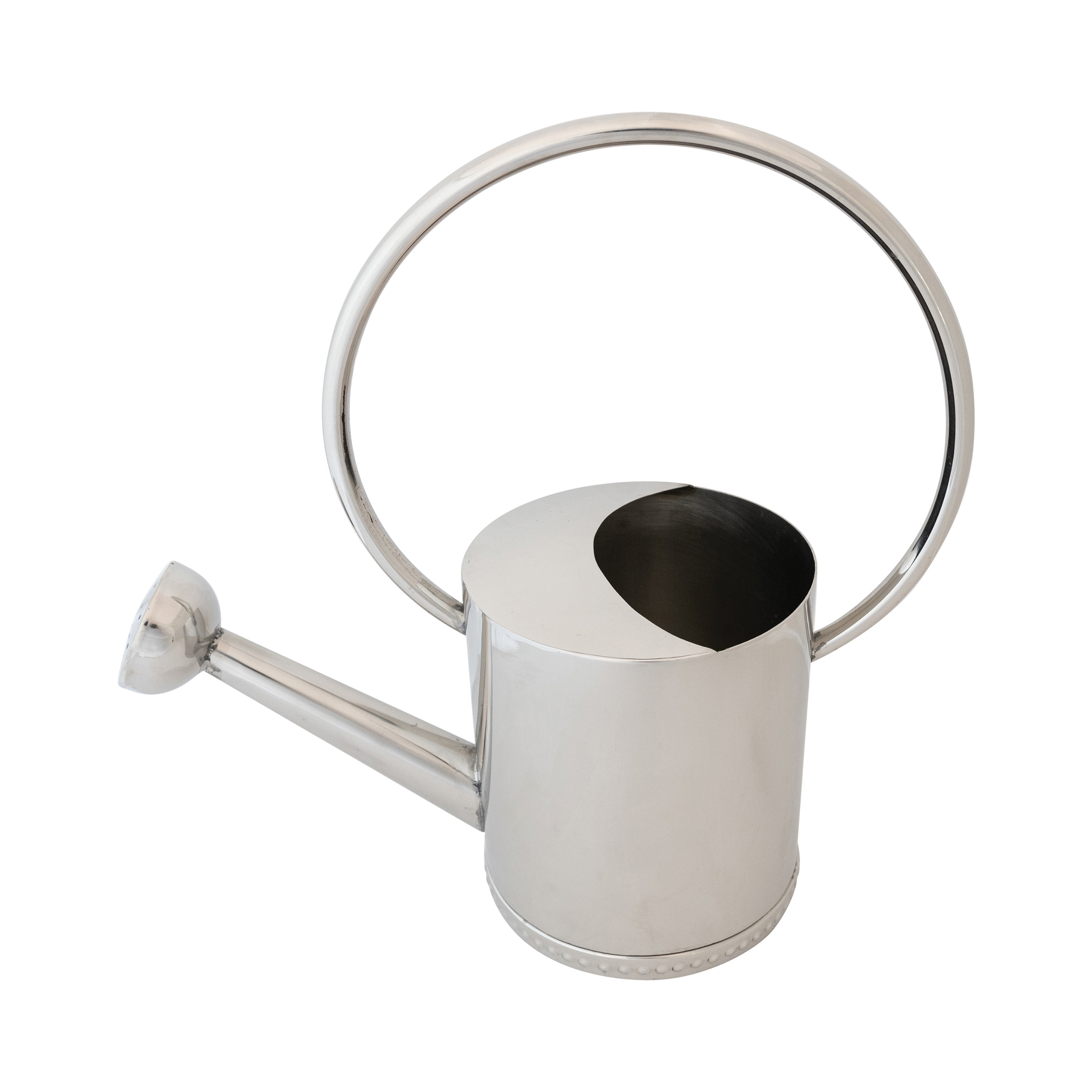 1 Gallon Stainless Steel Watering Can, Nickel Finish - Image 0