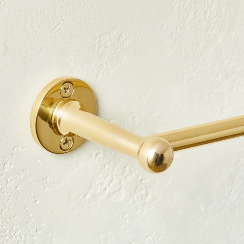 Boule-Inspired Polished Brass Towel Bar 18" - Image 1