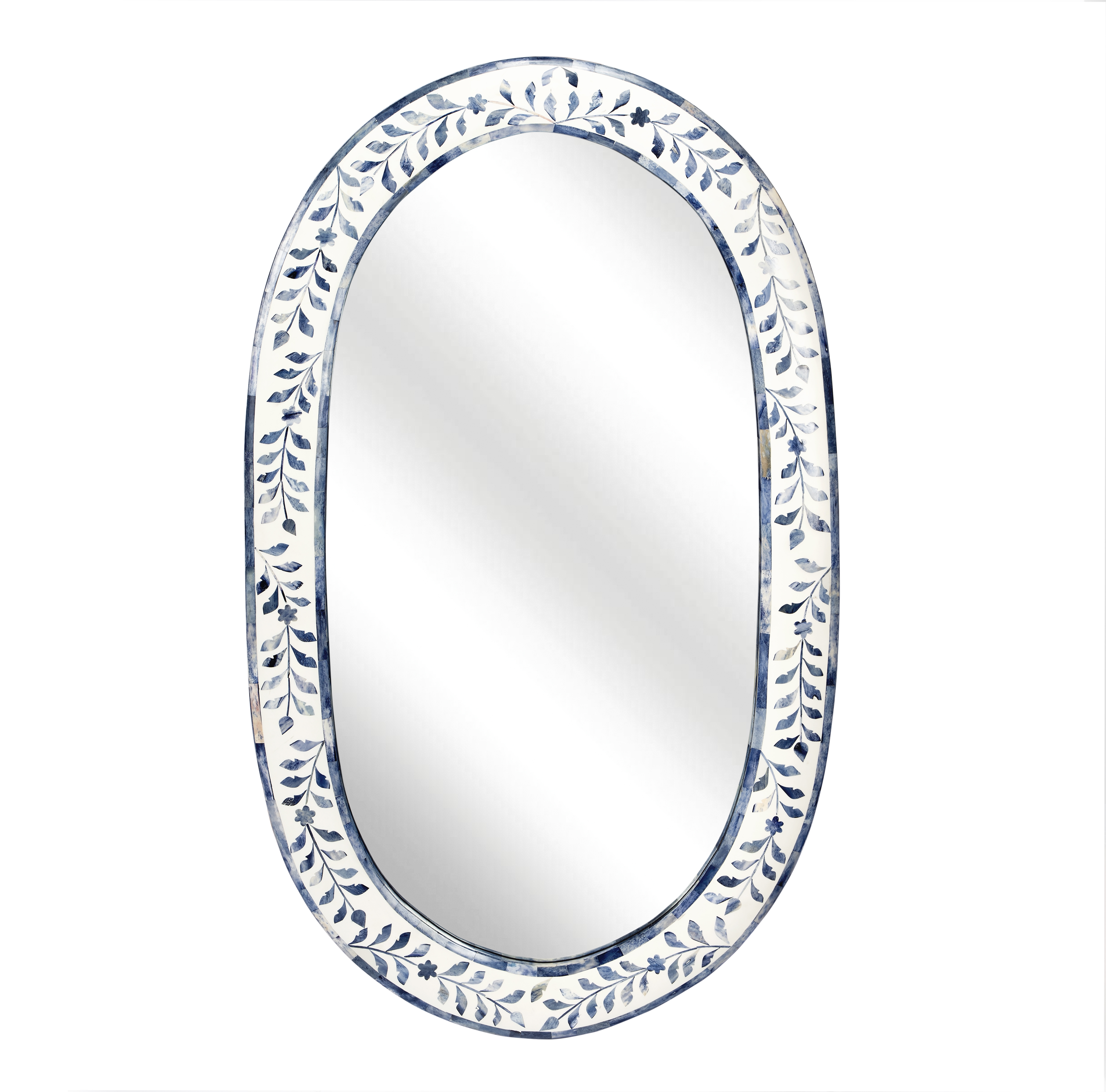 Trubadur Blue and White Bone Wall Mirror - Image 0