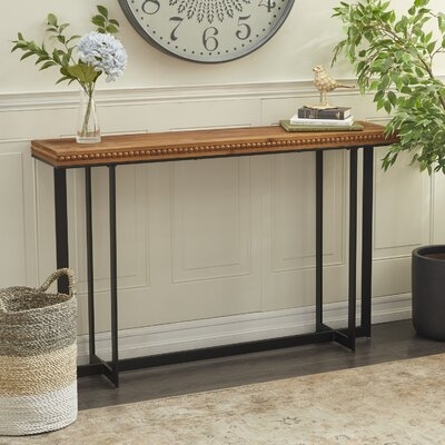 Brown Wood Industrial Console Table, 52" X 33" - Image 0