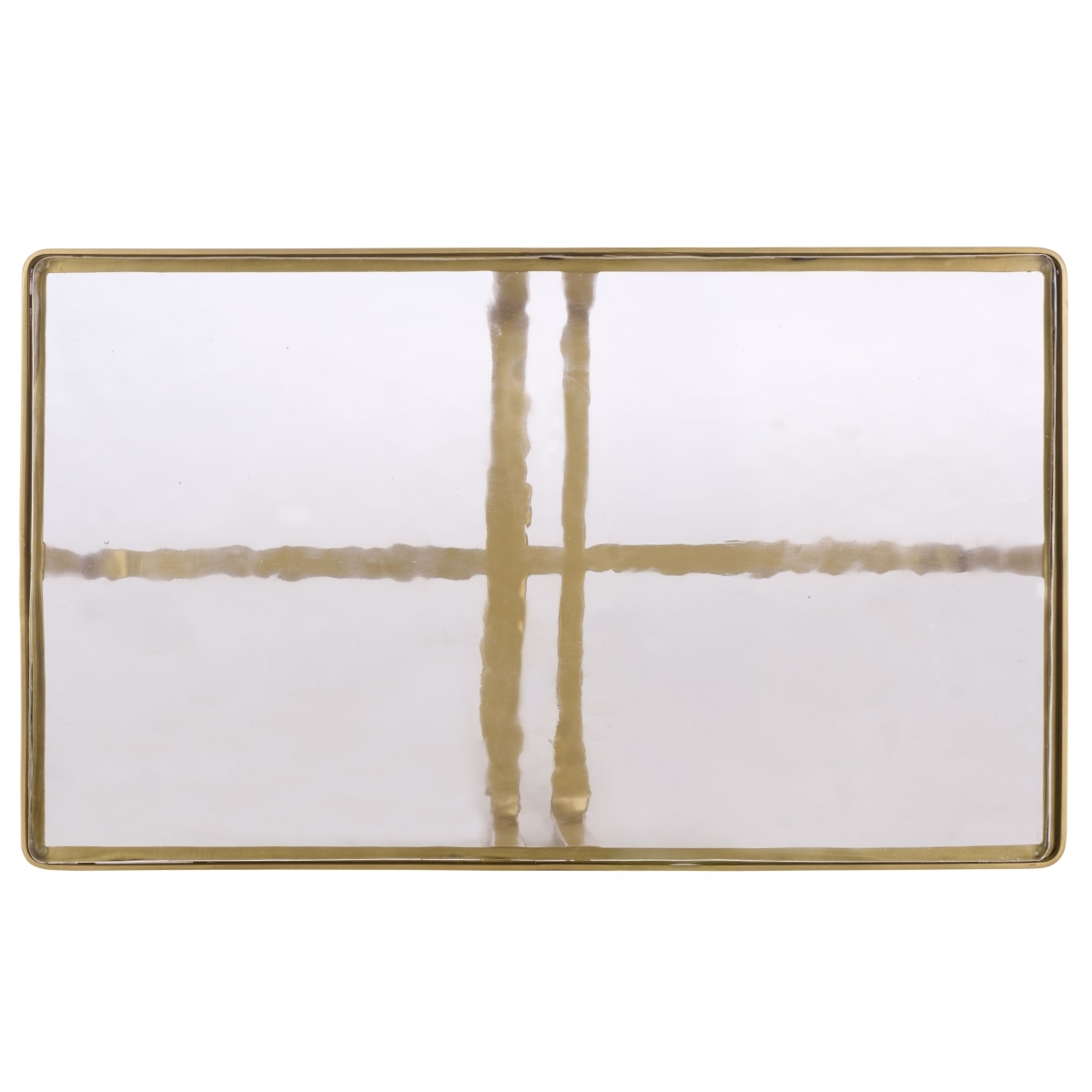 Dominic Glass Top Coffee Table - Brass/Clear - Image 4
