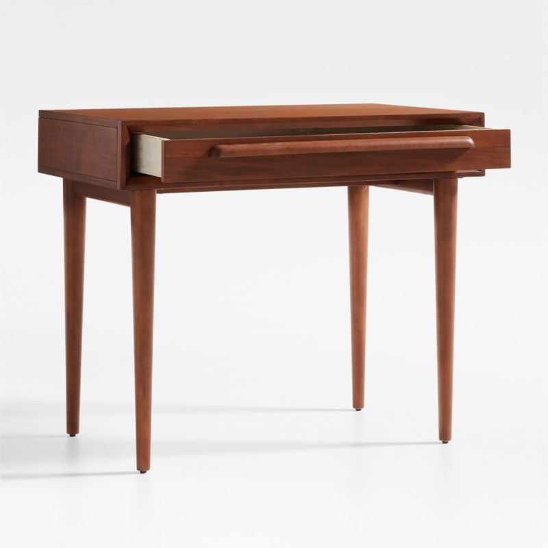 Tatum Walnut Wood Desk with Drawer - Image 3