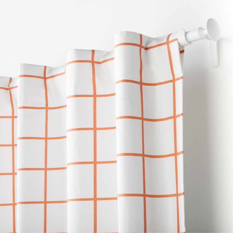 Orange Grid 84" Curtain Panel - Image 2