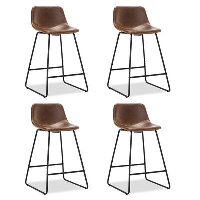 Modern Faux Leather Indoor Kitchen Dining Chairs With Back Set Of 4, Urban Industrial Bar Height Armless Barstools For Party & Family, Comfortable Farmhouse Upholstered Chairs With Metal Legs, Home, Kitchen Counter, Bistro Coffee Shop, Restaurants - Image 0