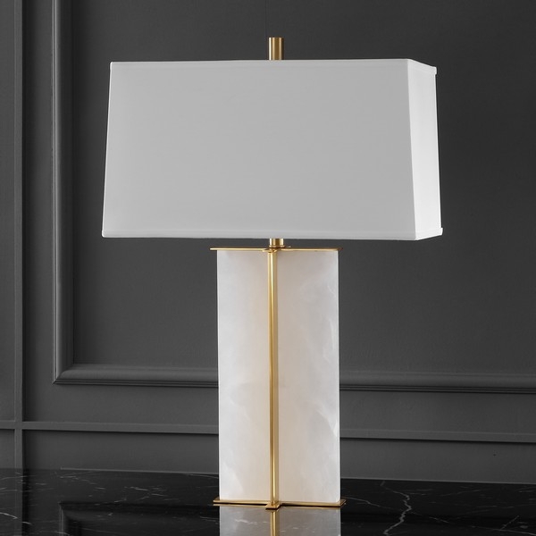 Safavieh Couture Natalee Marble Table Lamp - Gold/White - Image 1