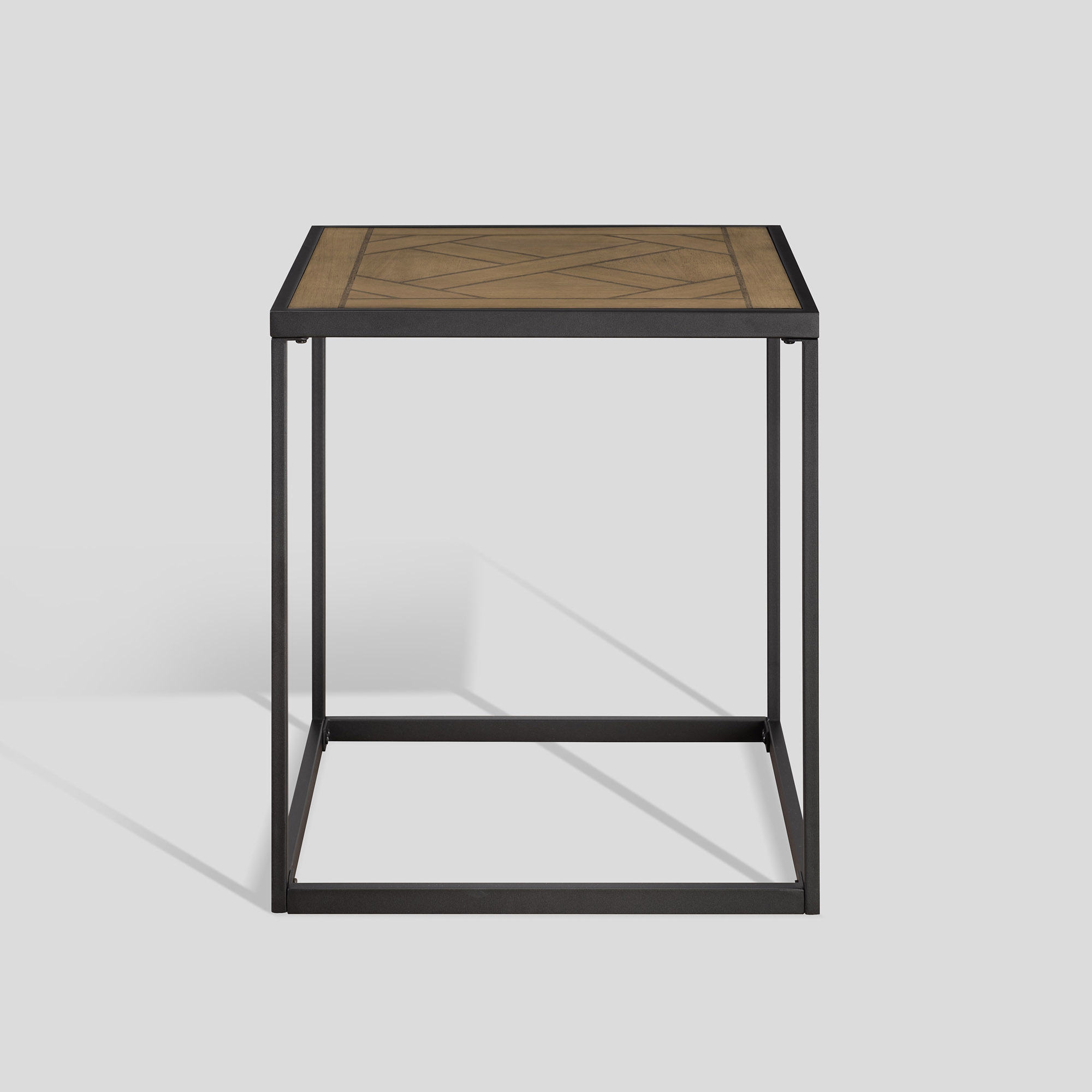 20" Square Side Table with Parquet Top - Parquet Veneer - Image 3