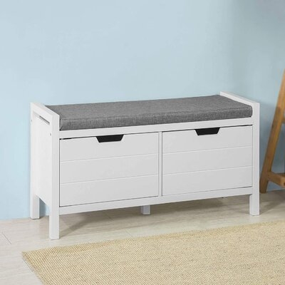 Bench With Storage Space White BHT Approx .: 91X50x30cm - Image 0