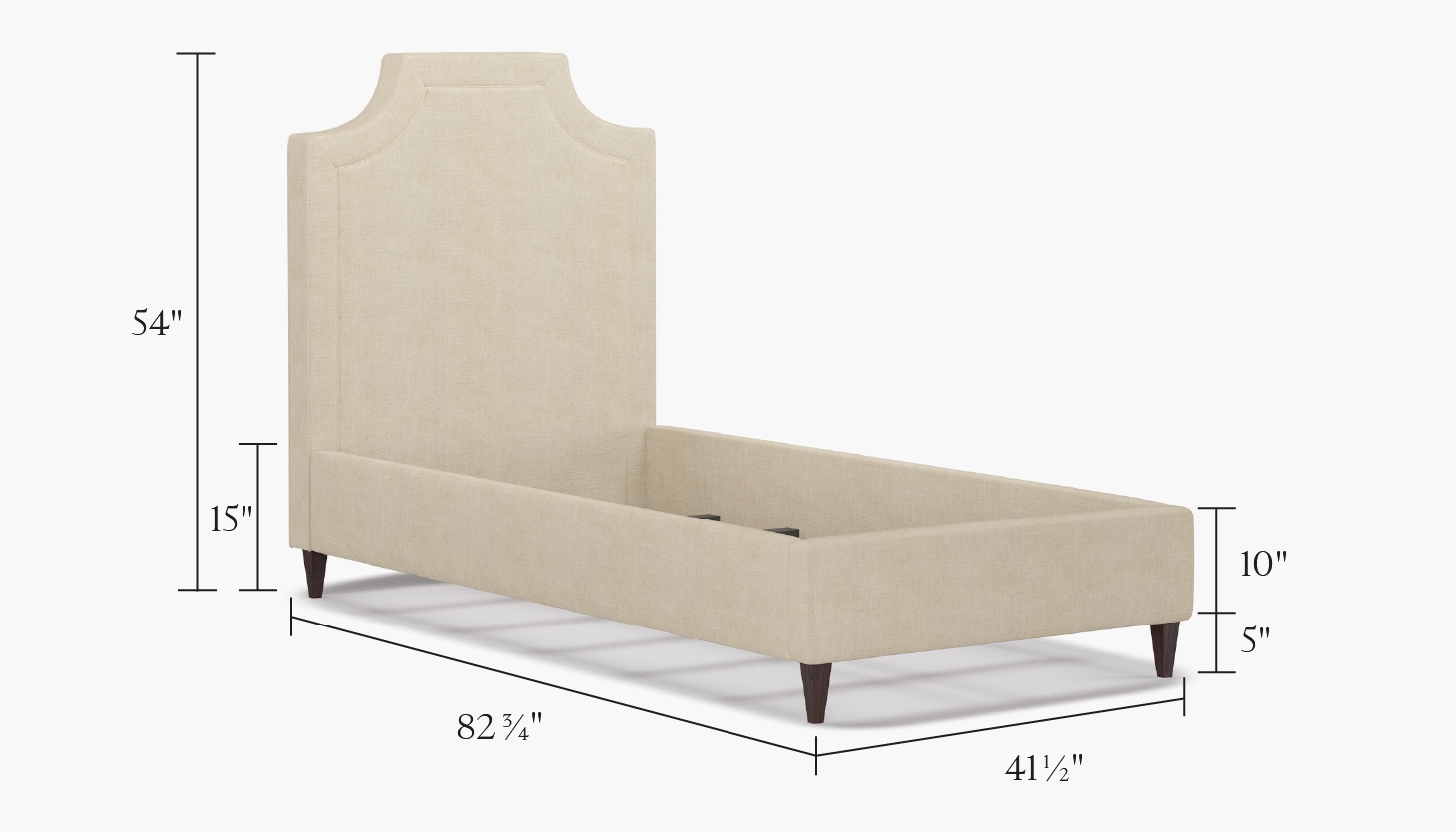 Deco Bed, Delft Woodland, Walnut Traditional Turned Leg, Twin - Image 1