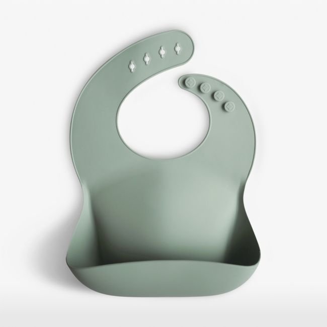 Mushie Green Silicone Baby Bib - Image 0