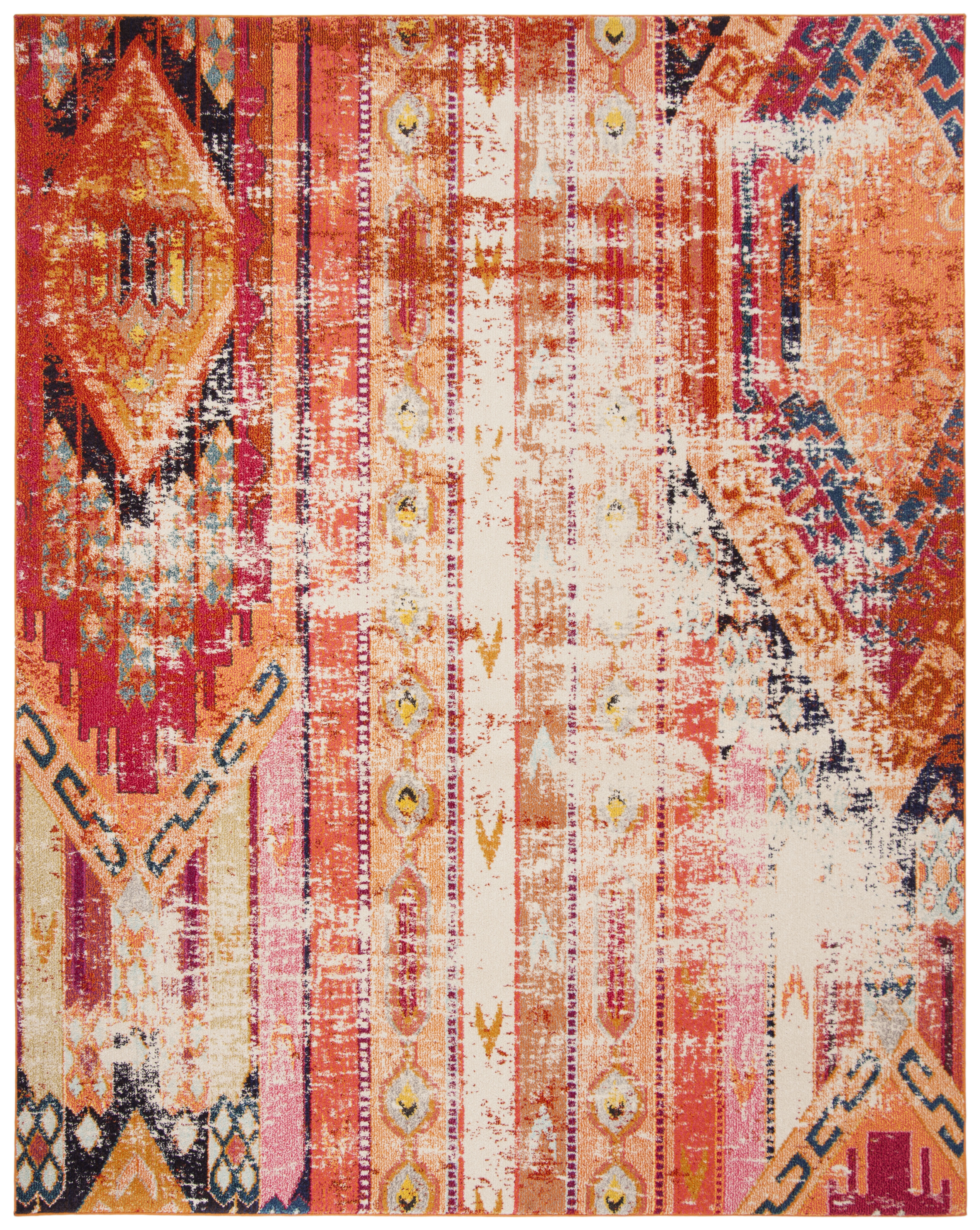 Arlo Home Woven Area Rug, MNC222H, Orange/Multi,  8' X 11' - Image 0