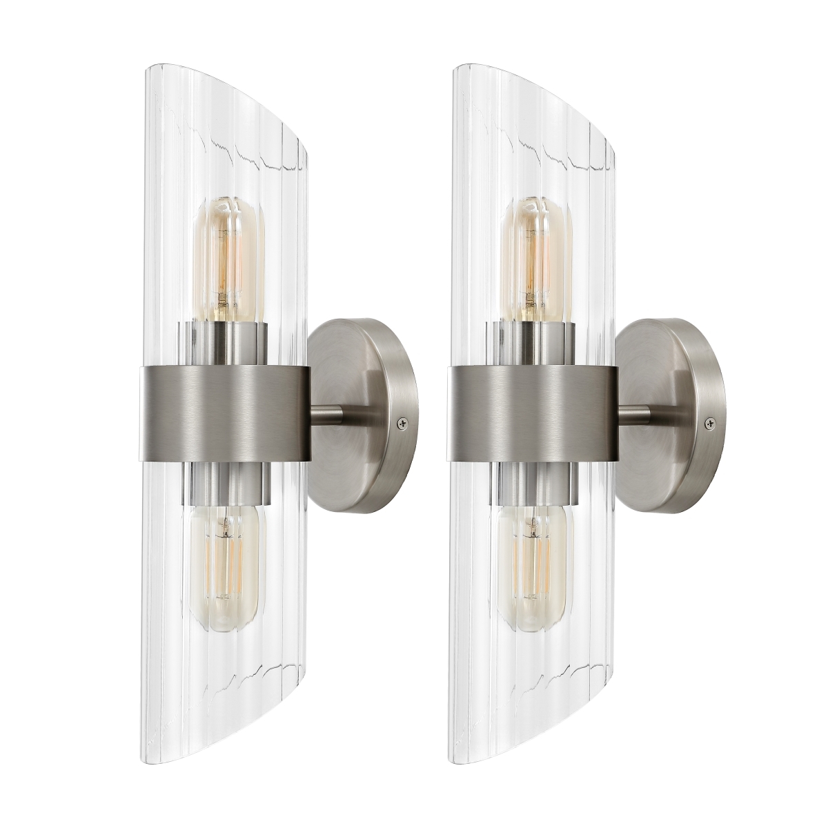 Eytan 2Lt 6.25" Wall Sconce - Brushed Nickel - Safavieh - Image 0
