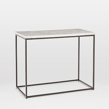 Streamline Side Table, Marble, Light Bronze - Image 1