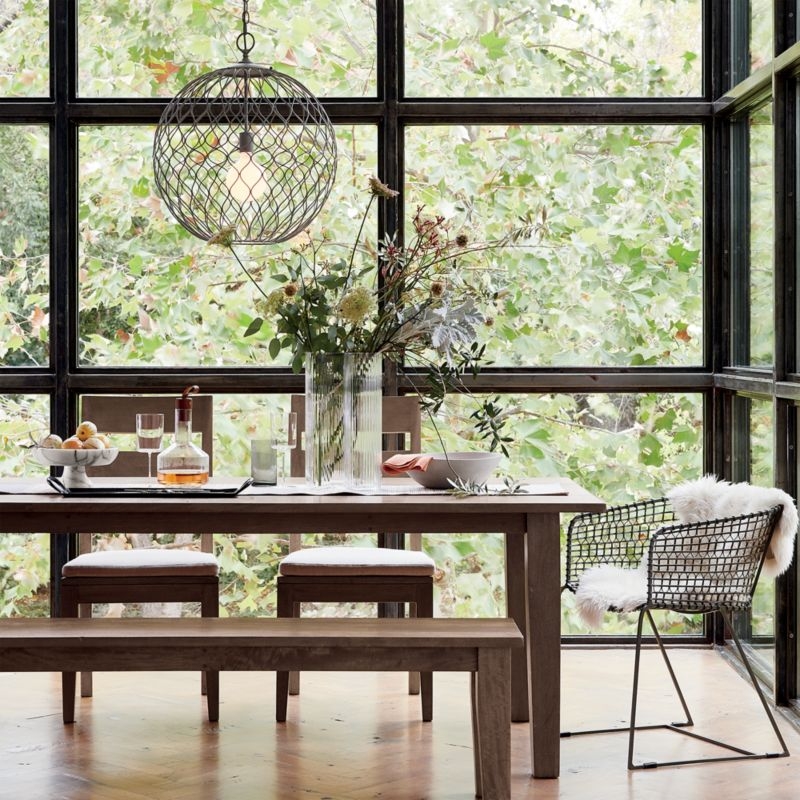 Basque Light Brown Wood Dining Side Chair with Natural Cushion - Image 1