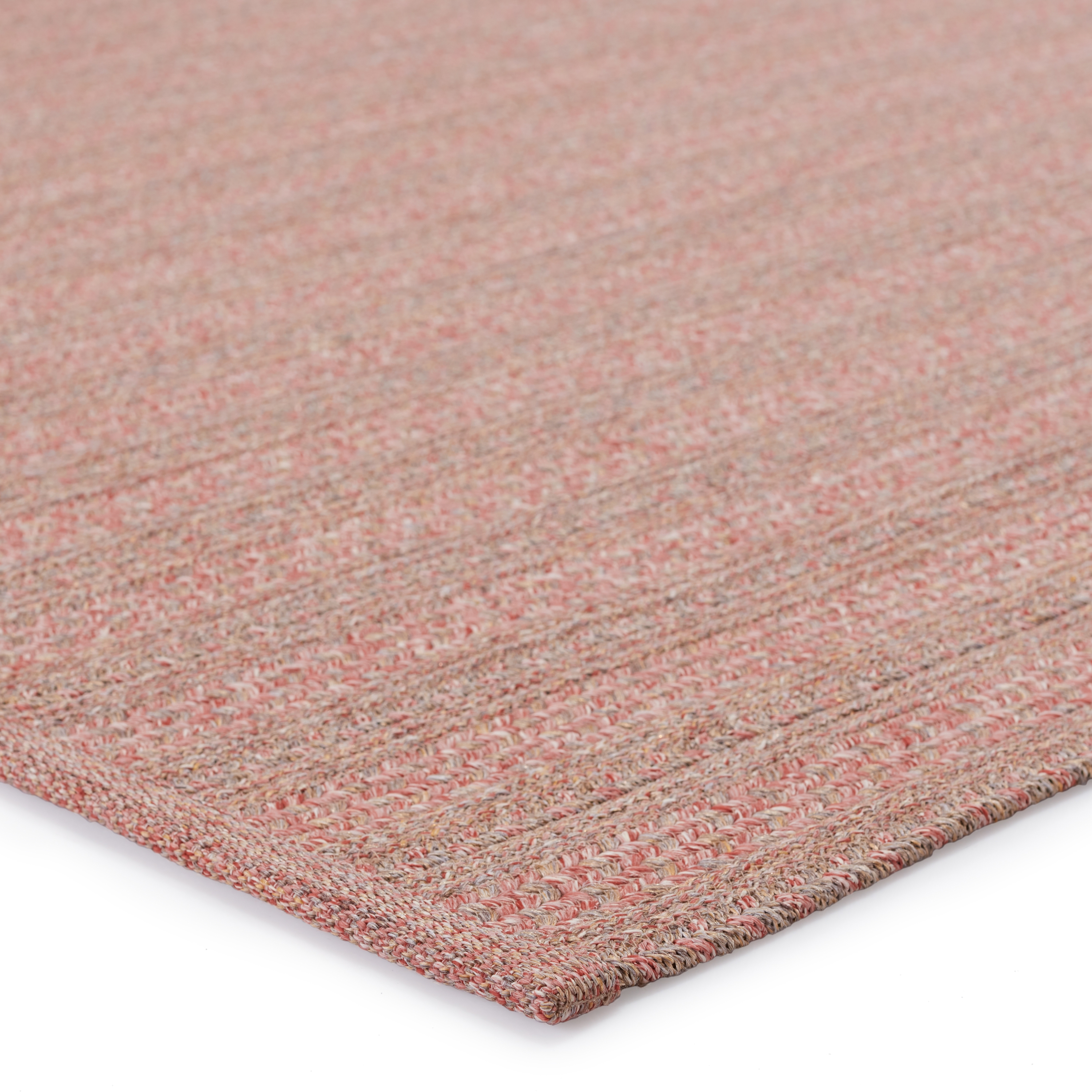 Topsail Indoor/ Outdoor Striped Rose/ Taupe Area Rug (4'X6') - Image 1