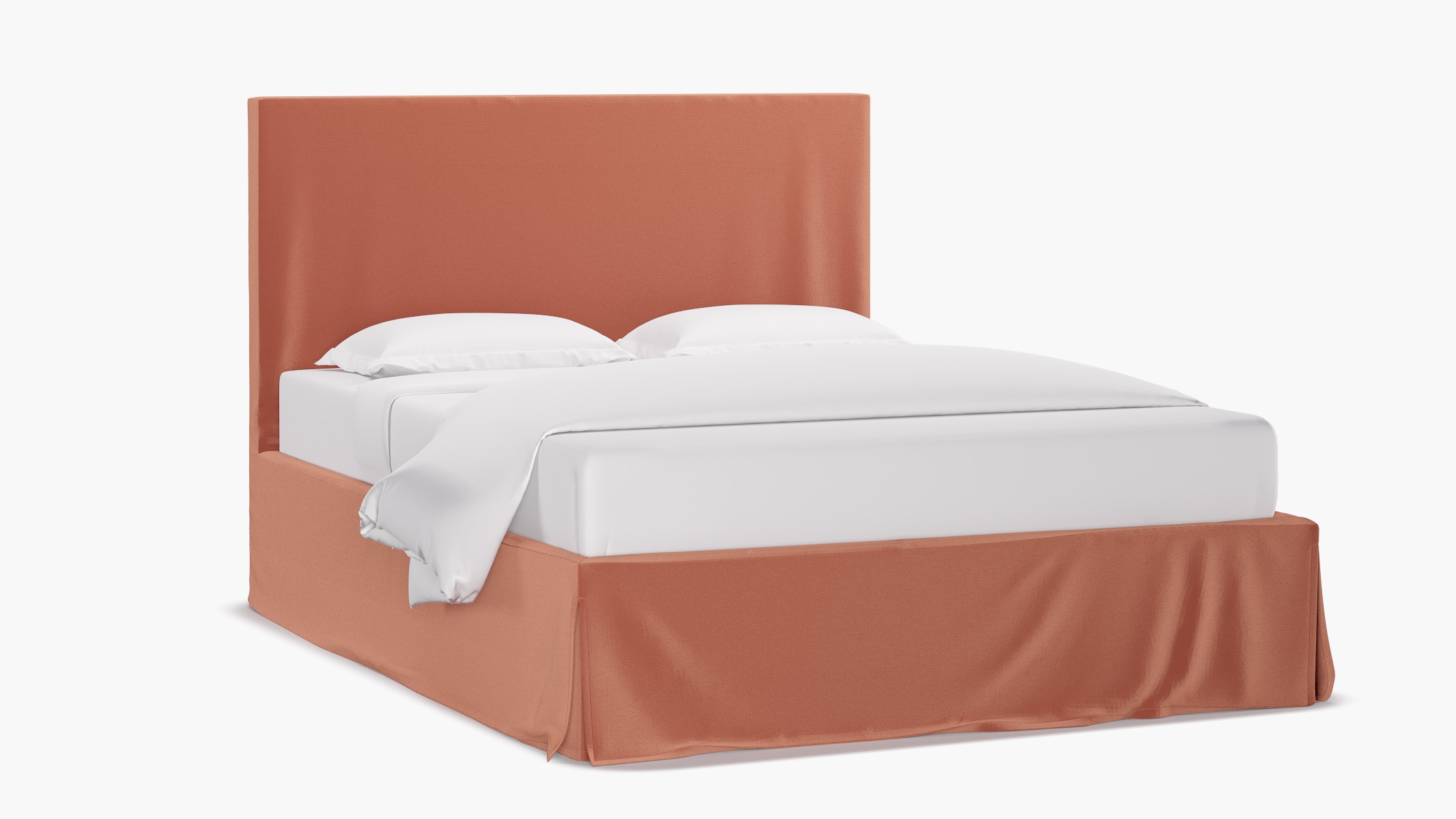 Slipcovered Bed, Coral Performance Velvet, Full - Image 1
