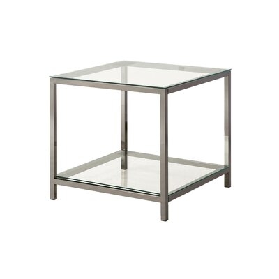 Harway Glass Top End Table Storage - Image 0