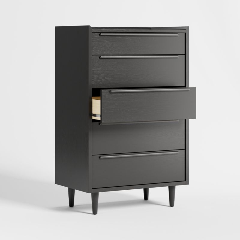 Tate Black 5-Drawer Chest - Image 3