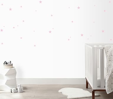 Twinkle Stars Wall Decal, Soft Pink - Image 4