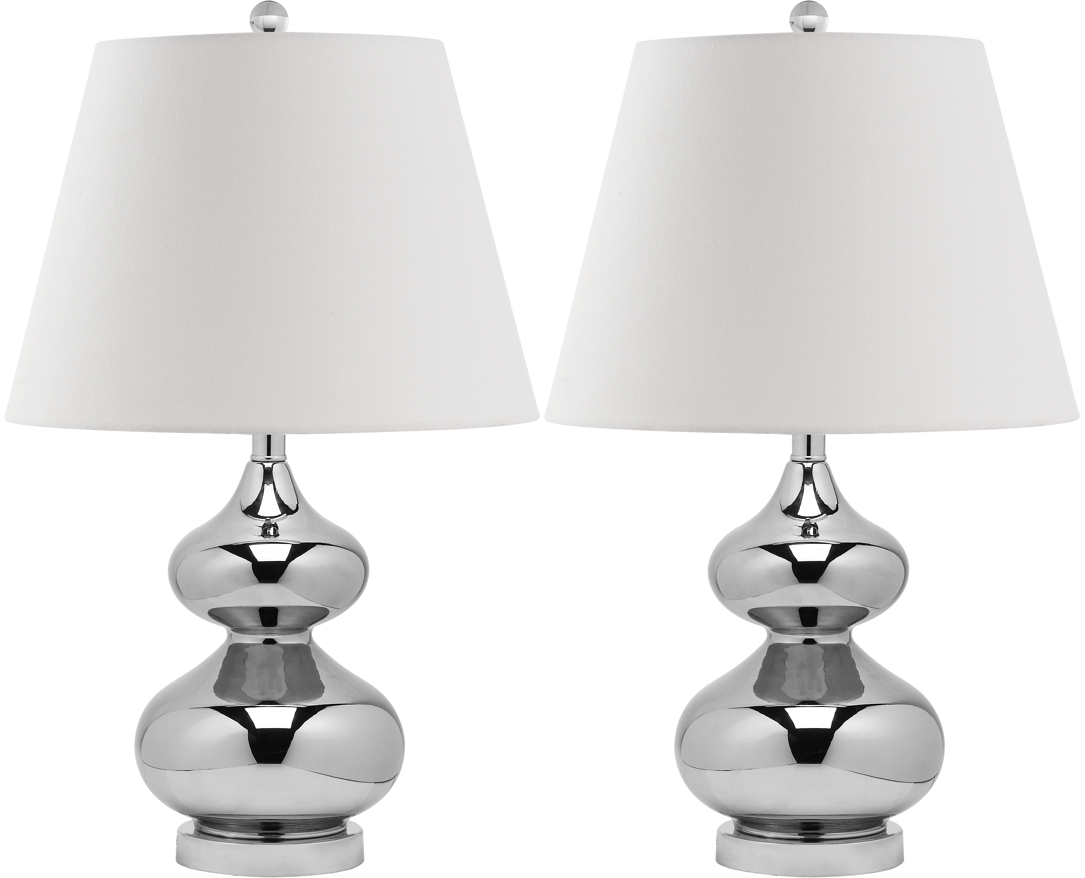 Eva 24-Inch H Double Gourd Glass Table Lamp - Silver - Safavieh - Image 0