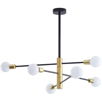 Nordic Modern Sputnik Chandelier Black Gold Ceiling Light For Bedroom, Living Room And Kitchen - Image 0