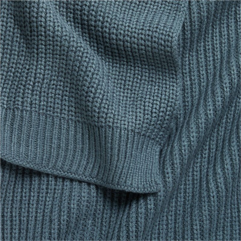 Slate Blue Rib Knit Baby Stroller Blanket - Image 6