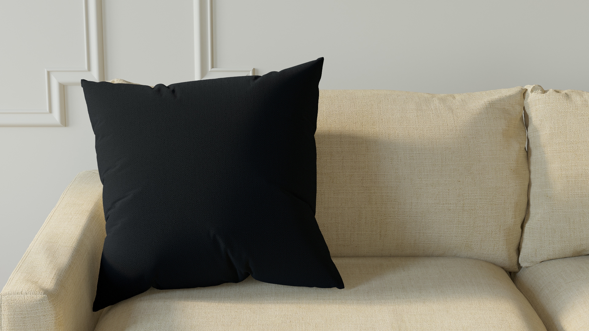 Throw Pillow 22", Navy Everyday Linen, 22" x 22" - Image 2