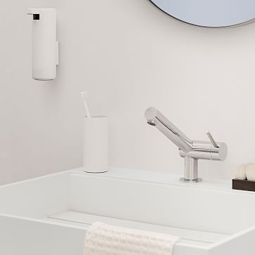 Modo Wall Mounted Soap Dispenser, Titanium Coated, 6 oz., White - Image 1
