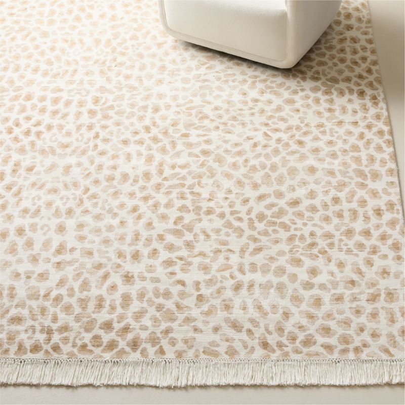 Altra Handloomed Warm White with Taupe Viscose Area Rug 8'X10' - Image 1