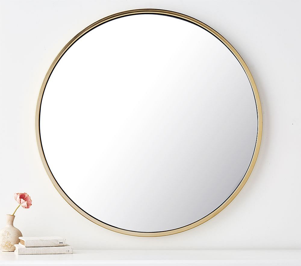 Round Mirror, Gold - Image 0