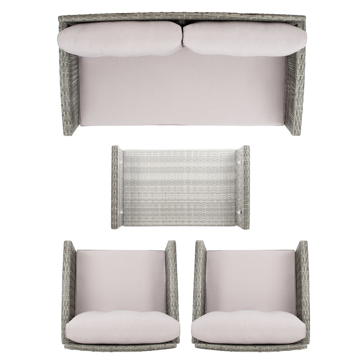 Vellor 4Pc Living Set - Grey / Grey - Safavieh - Image 7