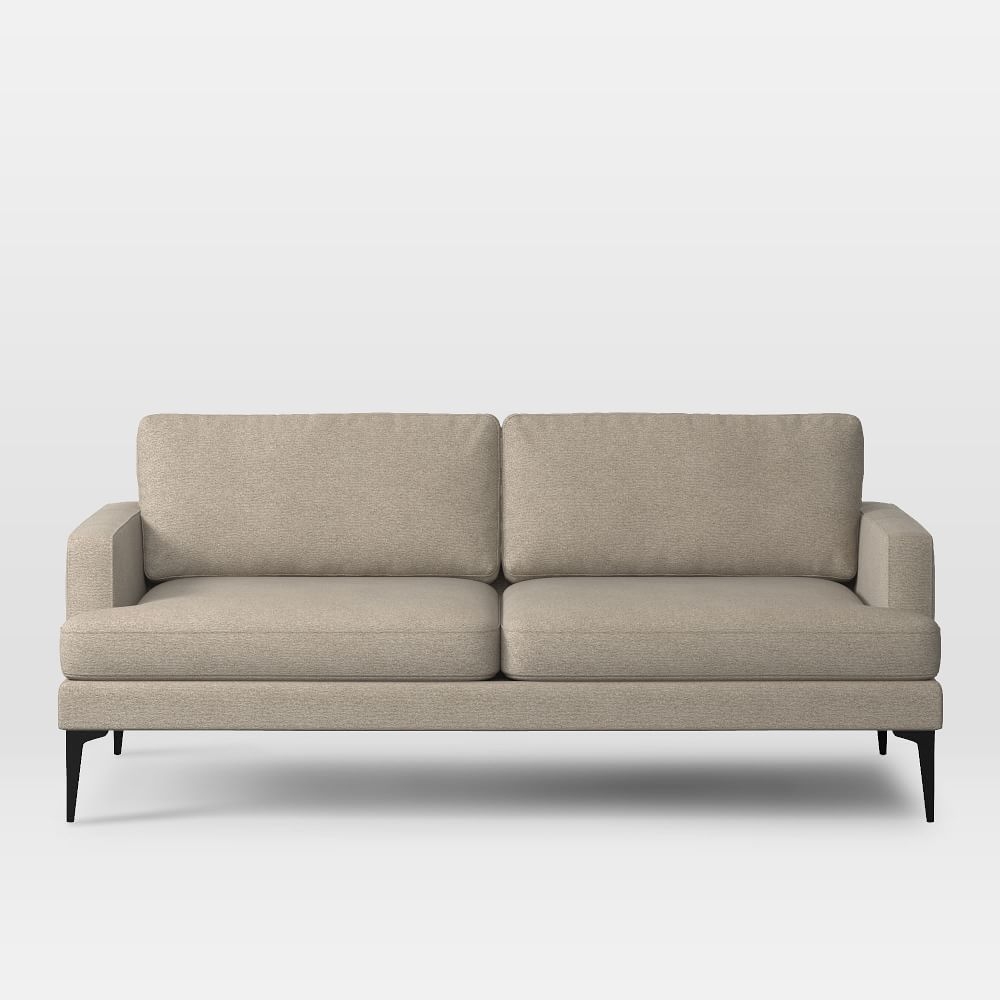 Andes 77" Multi-Seat Sofa, Standard Depth, Distressed Velvet, Dune, Dark Pewter - Image 0