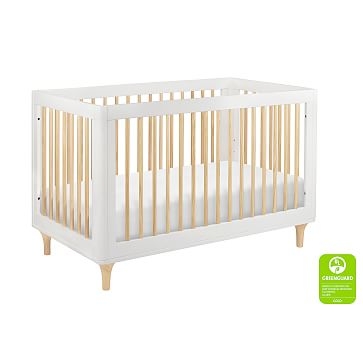 Lolly 3-in-1 Convertible Crib with Toddler Bed Conversion Kit, White/Natural, WE Kids - Image 3