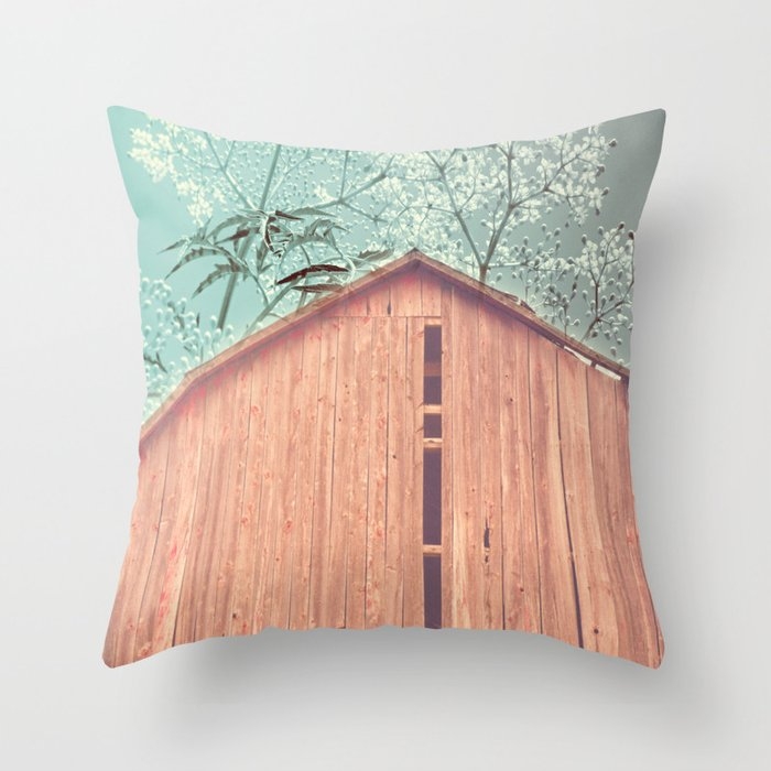 Red Barn Couch Throw Pillow by Olivia Joy St.claire - Cozy Home Decor, - Cover (20" x 20") with pillow insert - Indoor Pillow - Image 0