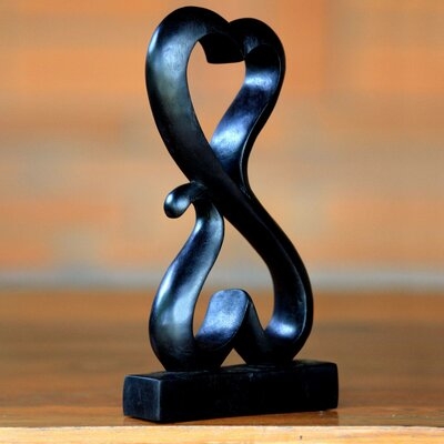 Denn Artisan Crafted Romantic Wood Sculpture - Image 0