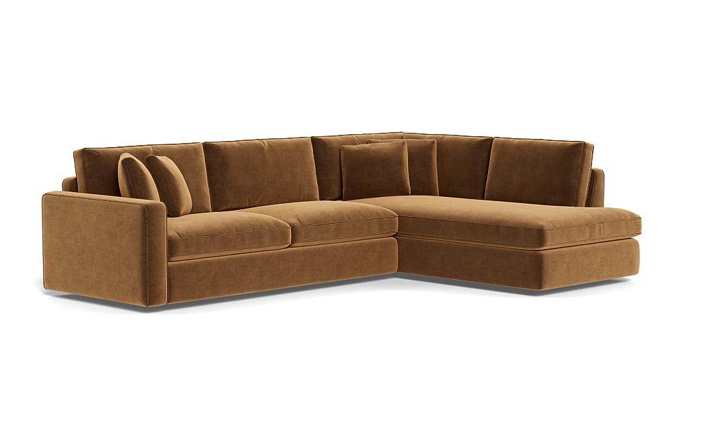 James 3-Seat Right Bumper Sectional with Contrast Piping - Image 1