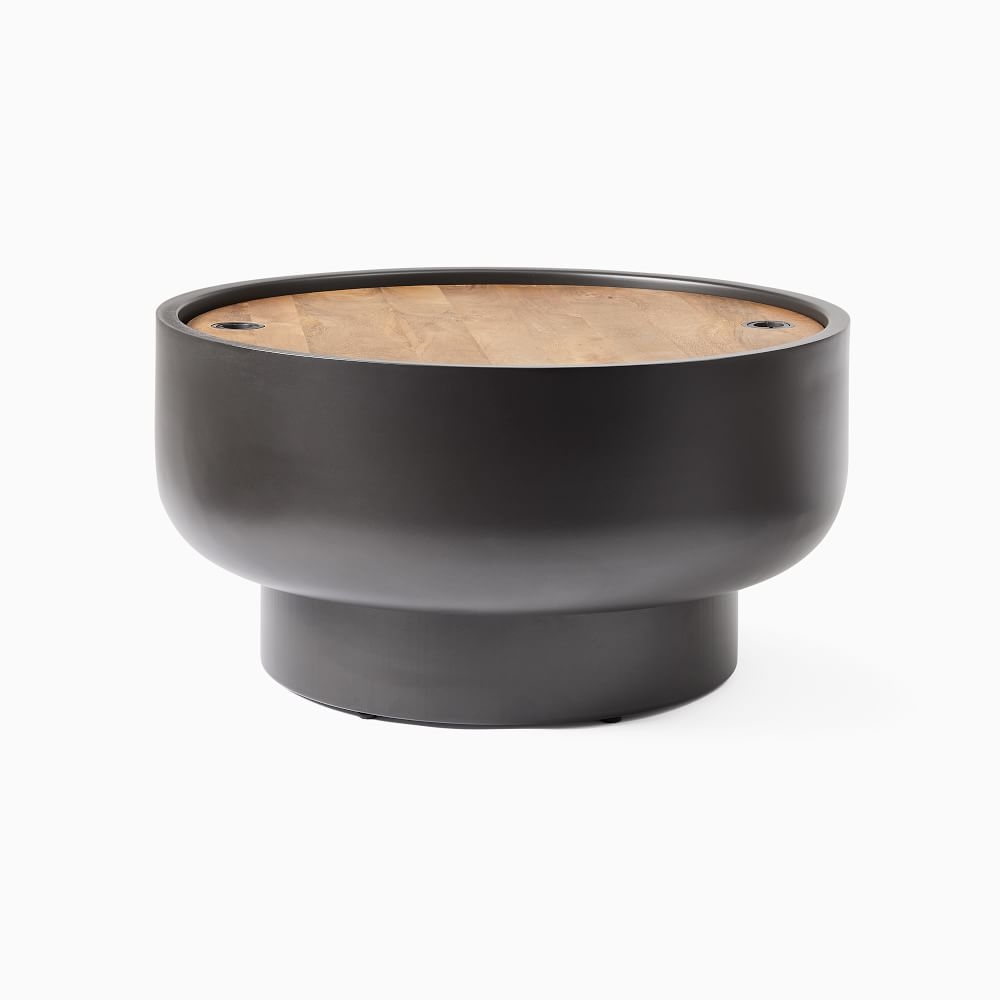 Drum Storage 32" Coffee Table, Burnt Wax/Dark Bronze - Image 0