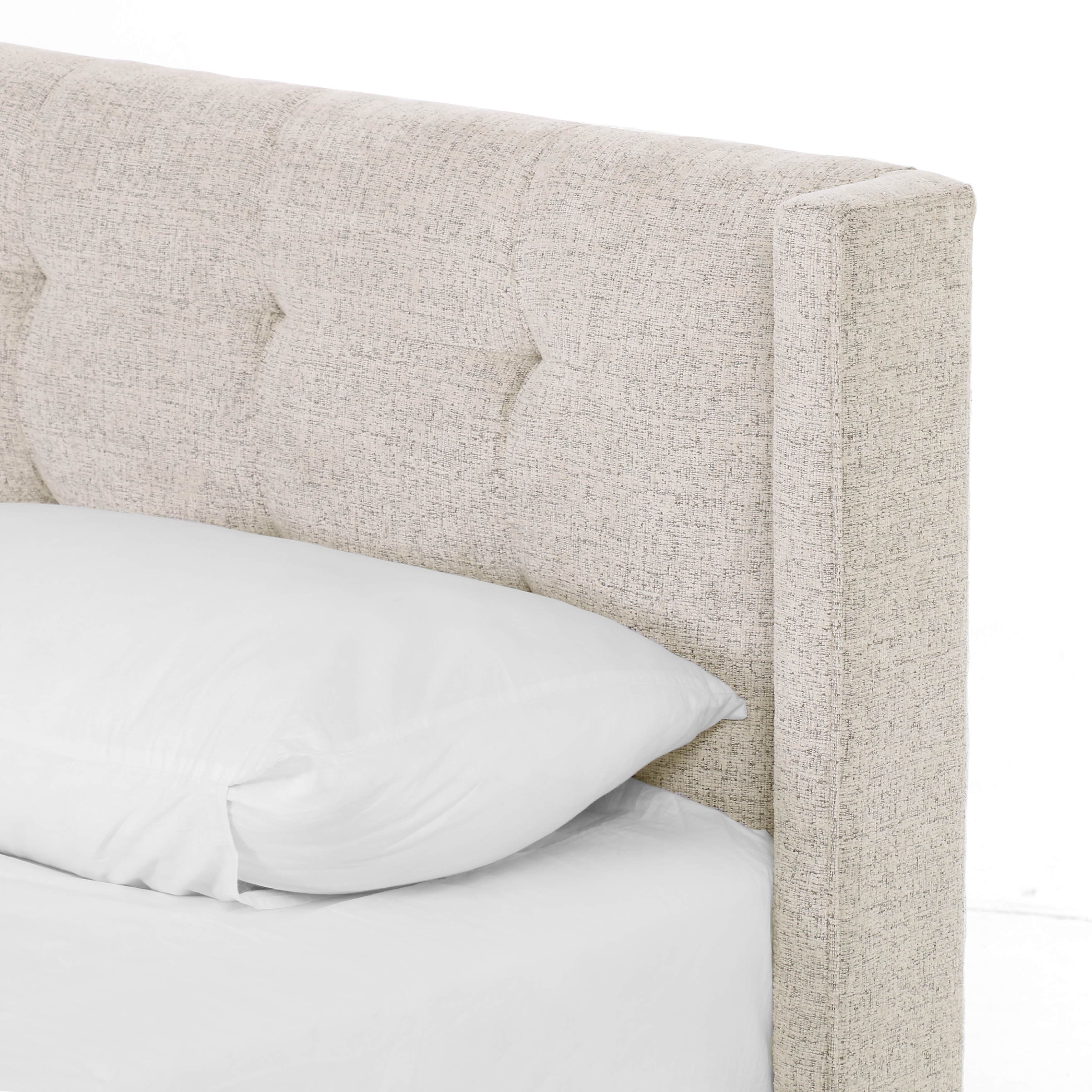 Newhall Bed-Plushtone Linen-Queen - Image 1