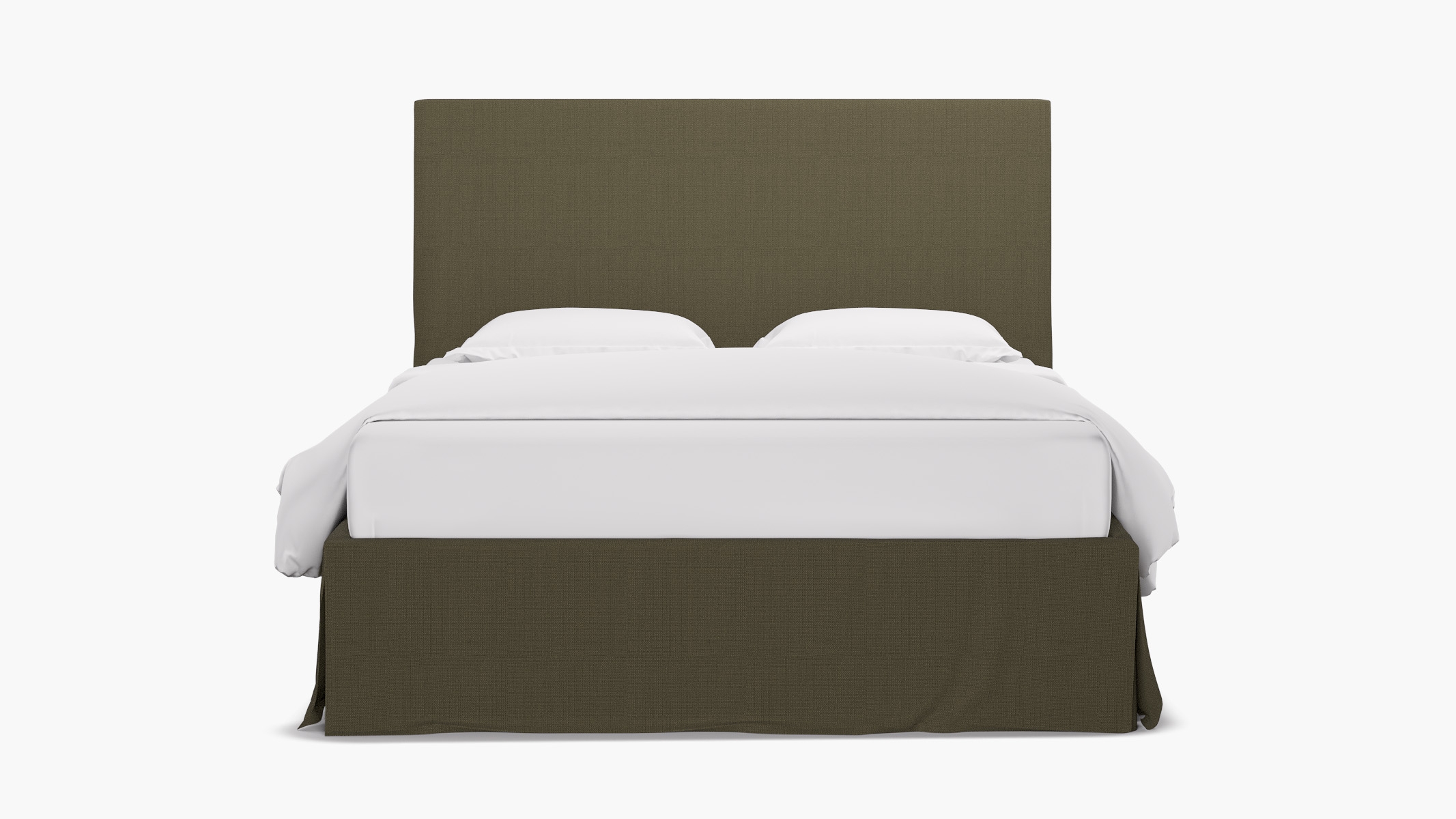 Slipcovered Bed, Olive Everyday Linen, King - Image 0