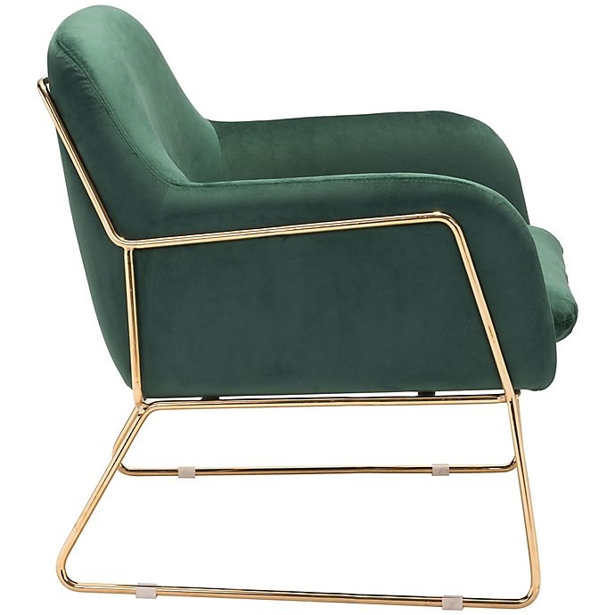 Nadir Arm Chair, Green & Gold - Image 3