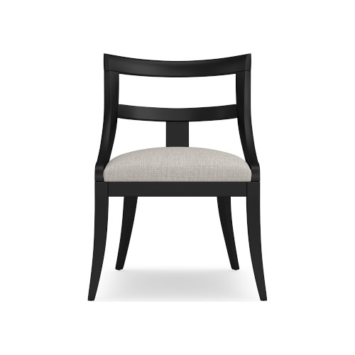 Piedmont Side Chair, Standard Cushion, Perennials Performance Melange Weave, Oyster, Ebony Leg - Image 0