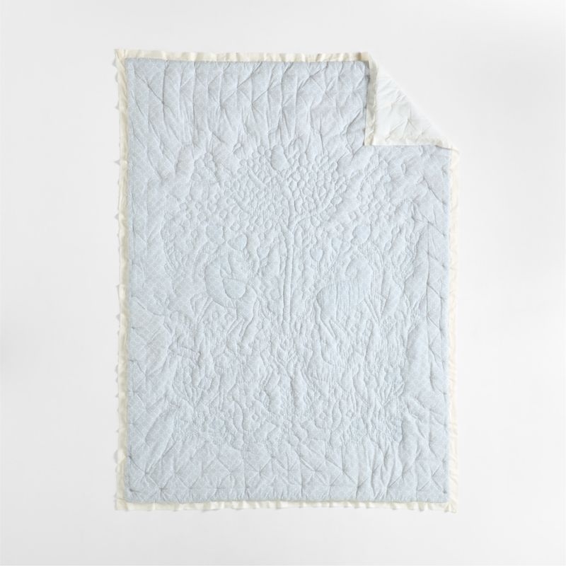 Wonderland Prairie Embroidered Organic Cotton Voile Kids Twin Quilt - Image 6