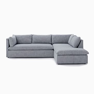 Shelter 106" Left 2-Piece Bumper Chaise Sectional, Chenille Tweed, Storm Gray - Image 3