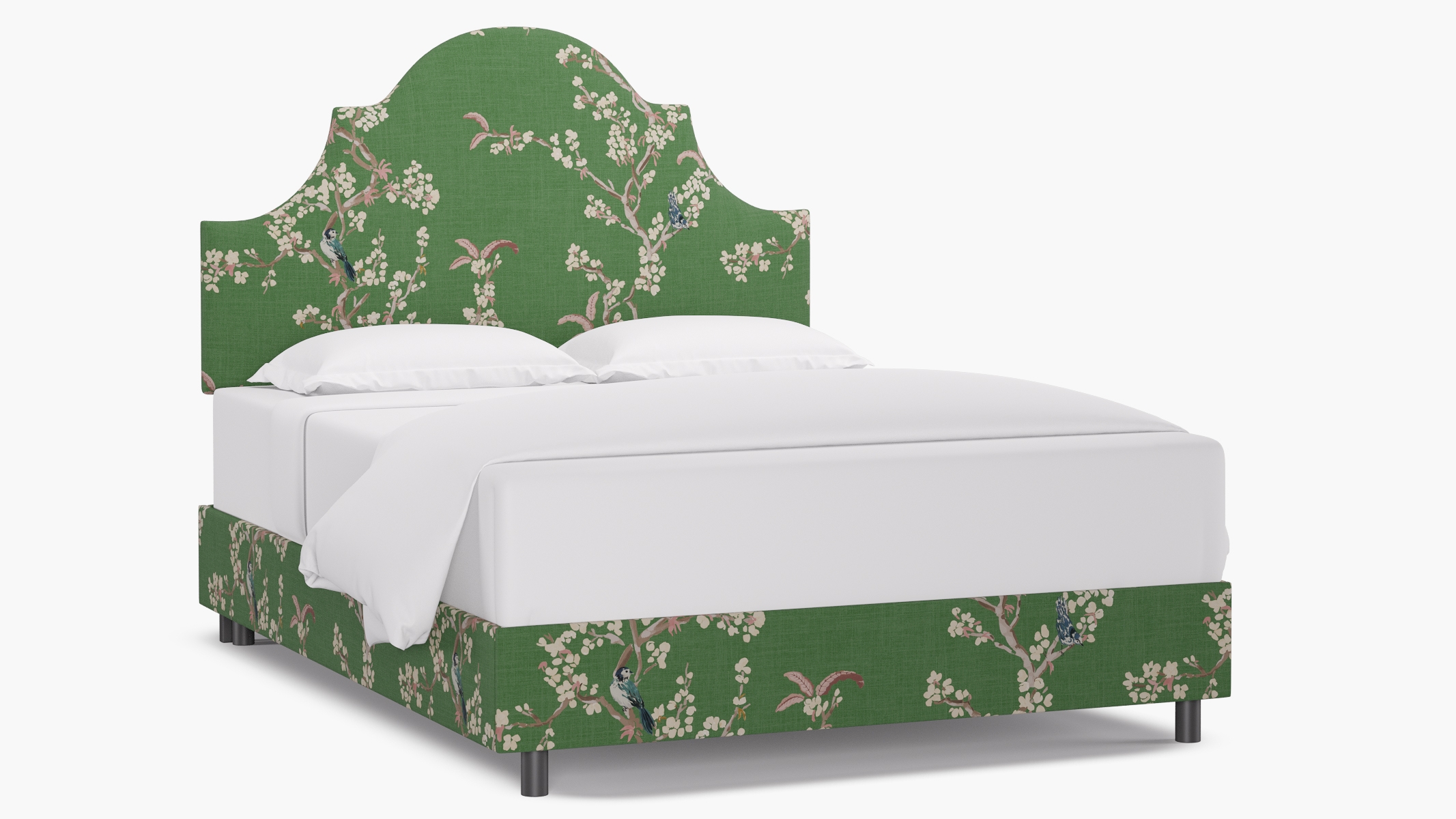 Regency Bed, Jade Cherry Blossom, Queen - Image 0