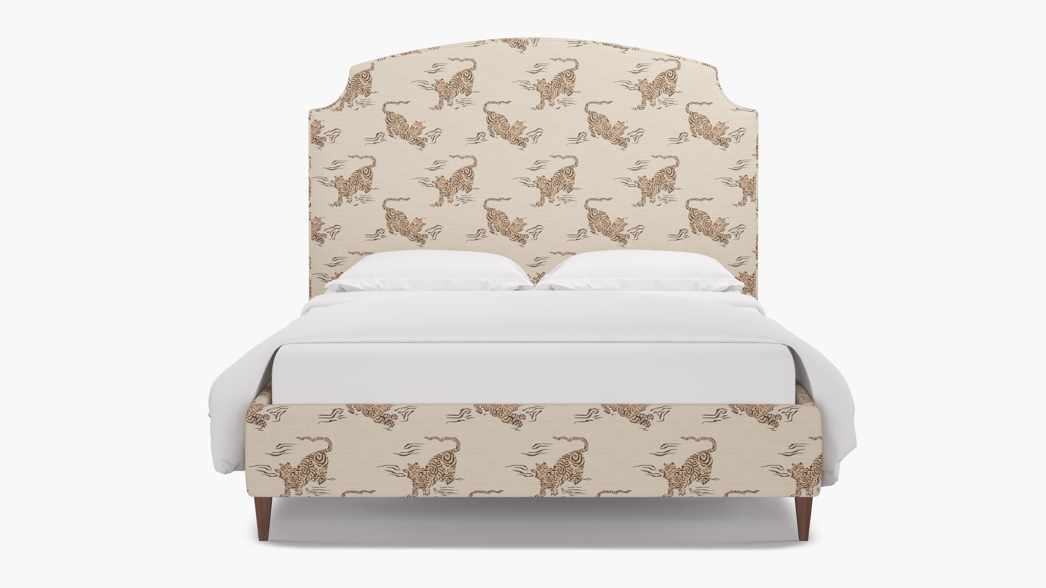 Cove Bed, Canvas Tigresse, Walnut Square Tapered Leg, King - Image 0