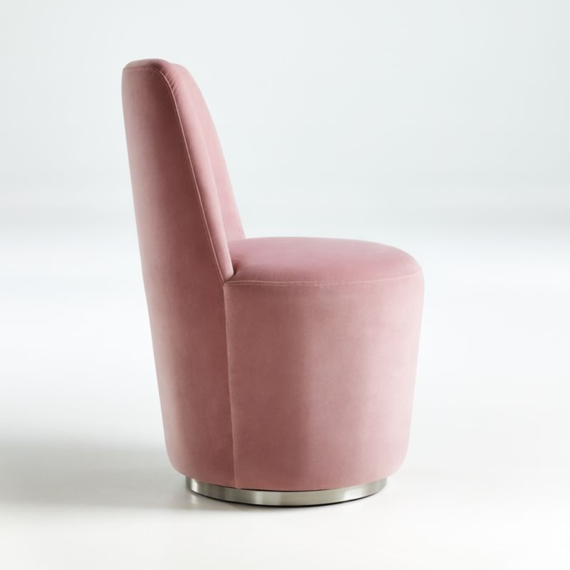 Ofelia Dusty Pink Velvet Swivel Dining Chair - Image 4