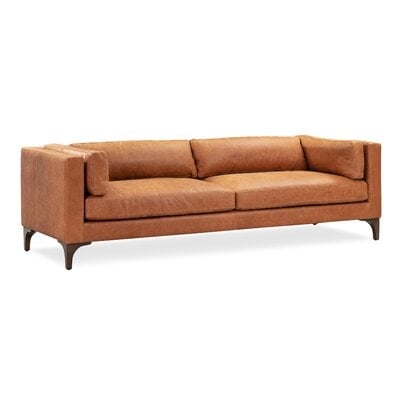 Argan 93" Wide Genuine Leather  Square Arm Sofa - Image 0