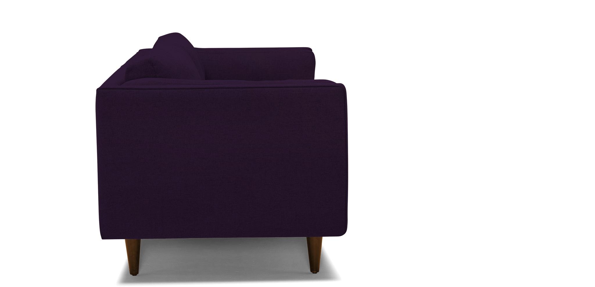 Purple Parker Mid Century Modern Sofa - Royale Amethyst - Mocha - Image 2