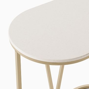 Rivera C-Table, White Quartz, Brass - Image 2
